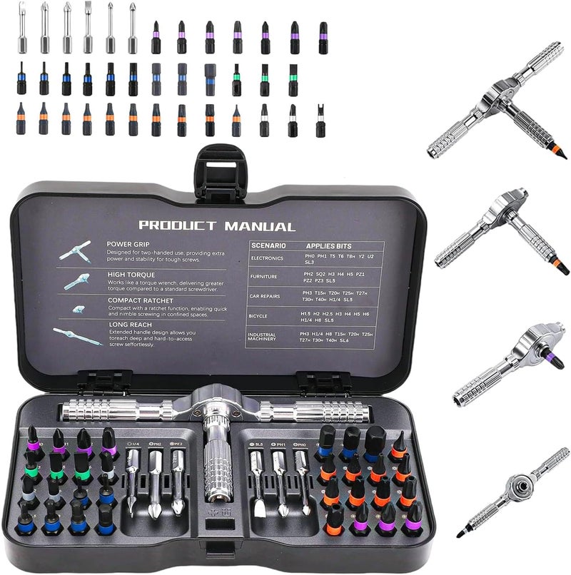 JUSTHERE 2026 New 42 in 1 Magnetic Screwdriver Set, DIY Ratchet Screwdriver Set with Detachable Handle, Portable Compact Repair Tool Kit for Furniture Laptop Electronicsv Bicycle - Image 1